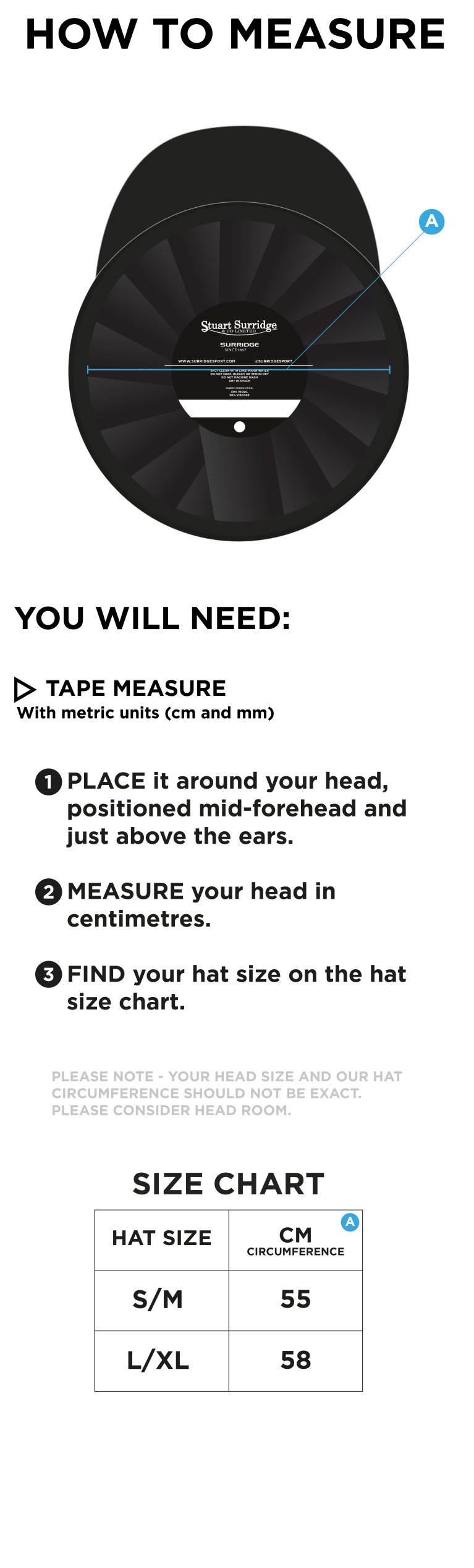 BAGGY CRICKET CAP - Maroon - Size Guide