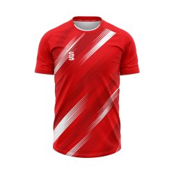 Fast Track Football Vapour Design in Red and White Short Sleeve Kit